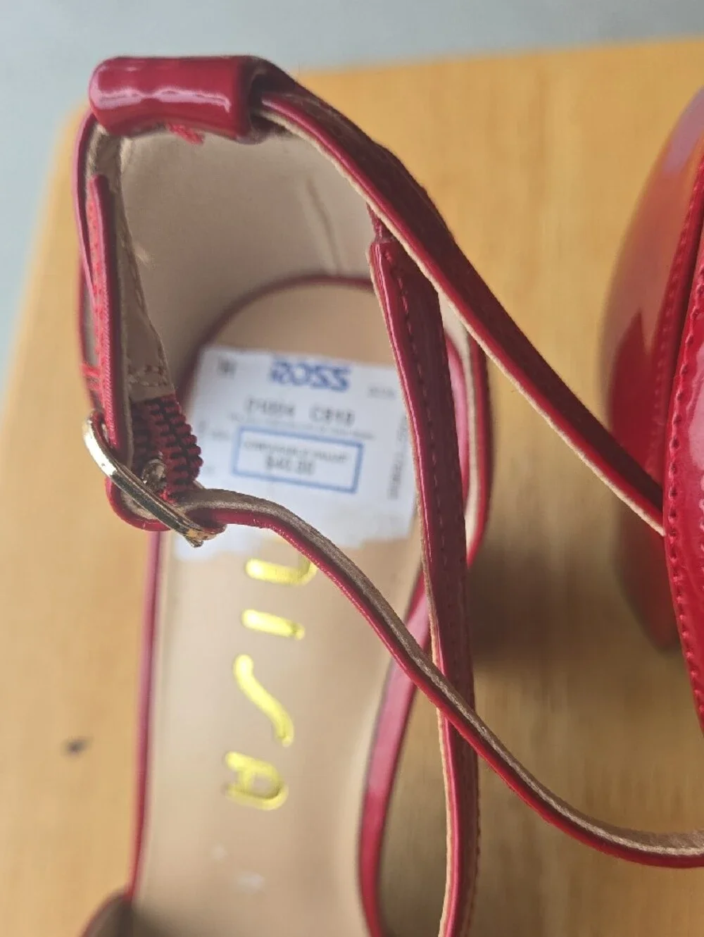 Unisa Cherry Red Patent Pointed-Toe Ankle-Strap Heels